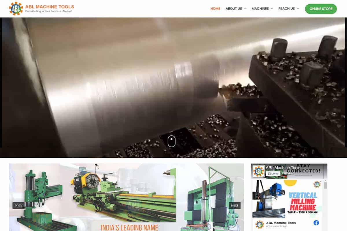 machine tools website development